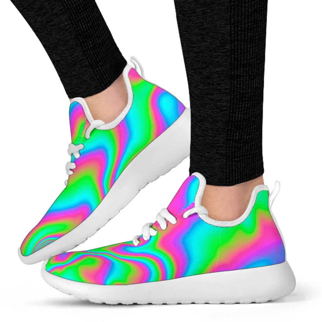 Abstract Psychedelic Trippy Print Mesh Knit Shoes GearFrost