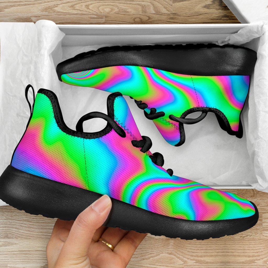 Abstract Psychedelic Trippy Print Mesh Knit Shoes GearFrost