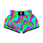 Abstract Psychedelic Trippy Print Muay Thai Boxing Shorts