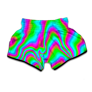 Abstract Psychedelic Trippy Print Muay Thai Boxing Shorts