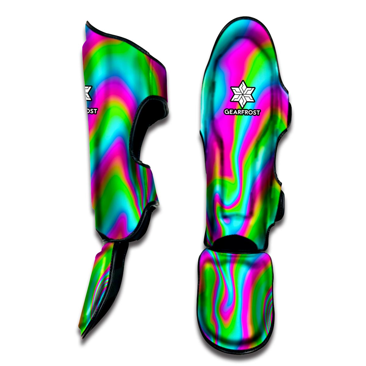 Abstract Psychedelic Trippy Print Muay Thai Shin Guard