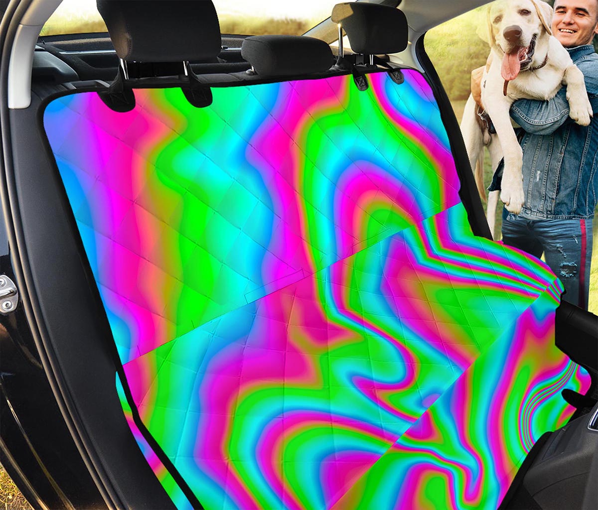 Abstract Psychedelic Trippy Print Pet Car Back Seat Cover