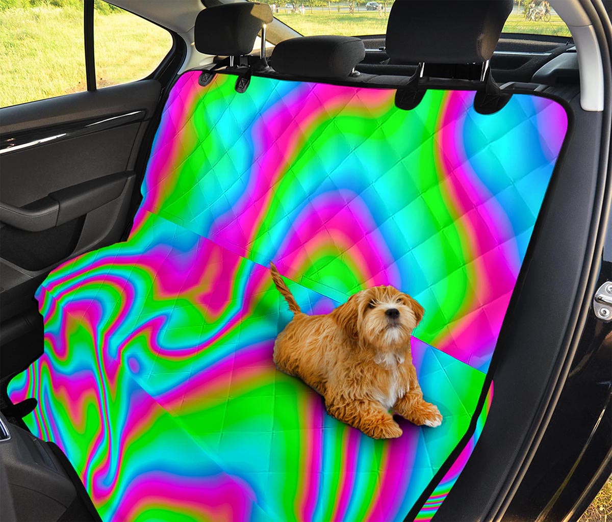 Abstract Psychedelic Trippy Print Pet Car Back Seat Cover