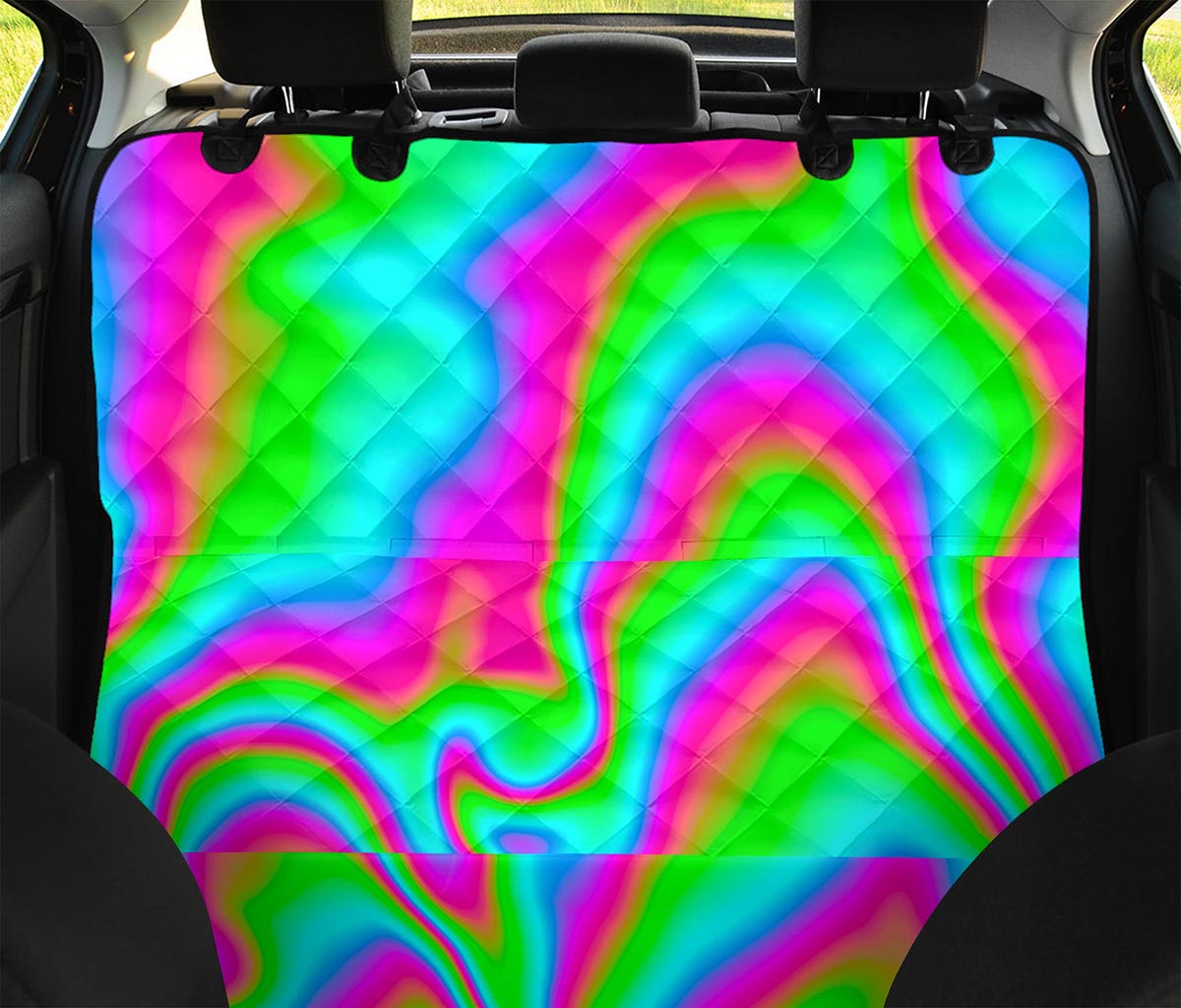 Abstract Psychedelic Trippy Print Pet Car Back Seat Cover