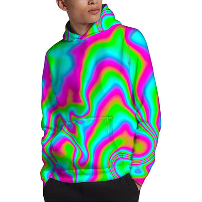 Abstract Psychedelic Trippy Print Pullover Hoodie