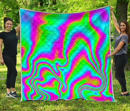 Abstract Psychedelic Trippy Print Quilt