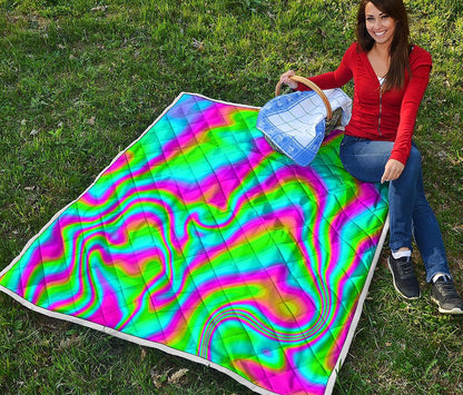 Abstract Psychedelic Trippy Print Quilt
