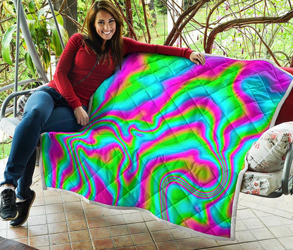 Abstract Psychedelic Trippy Print Quilt