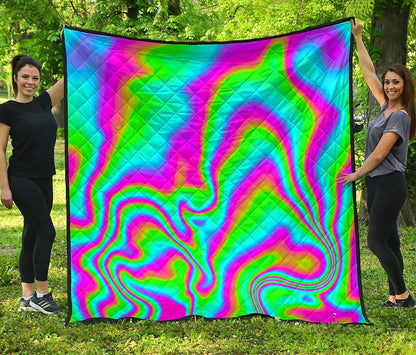 Abstract Psychedelic Trippy Print Quilt