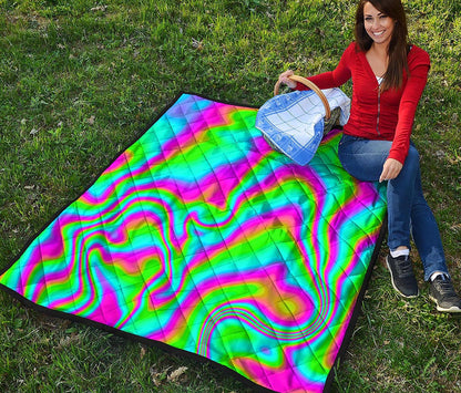 Abstract Psychedelic Trippy Print Quilt