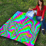 Abstract Psychedelic Trippy Print Quilt