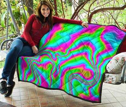 Abstract Psychedelic Trippy Print Quilt