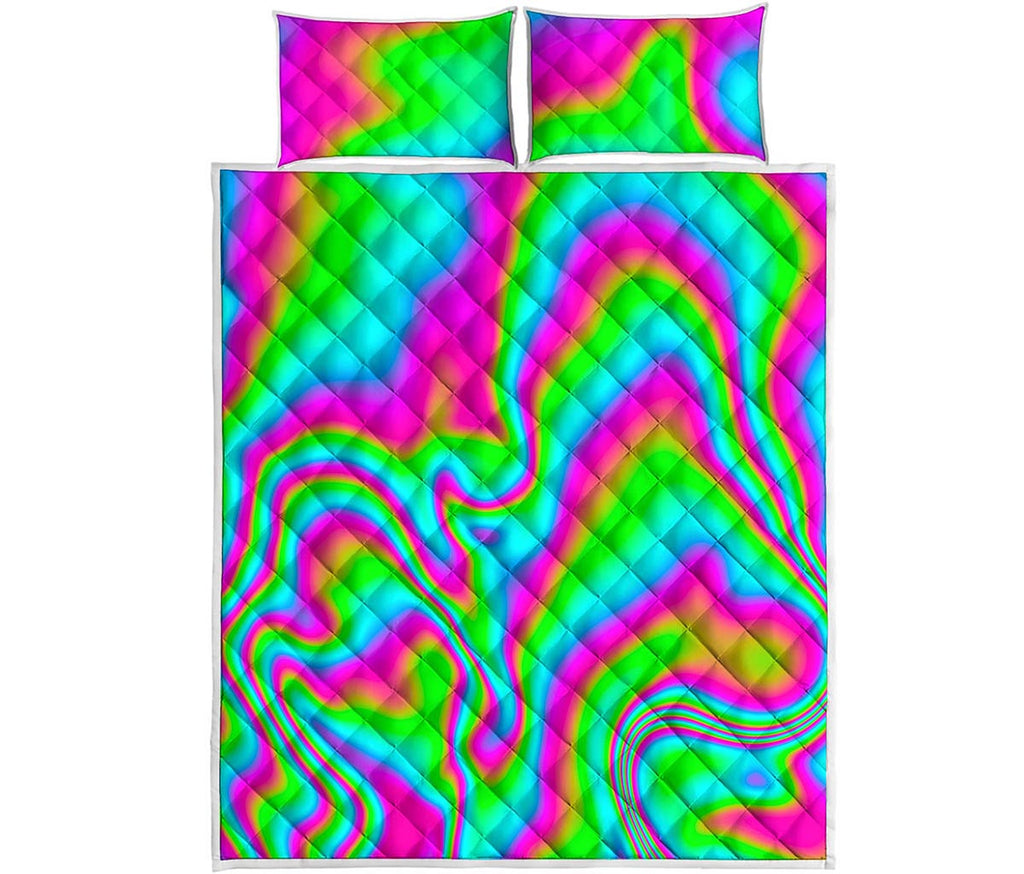 Abstract Psychedelic Trippy Print Quilt Bed Set