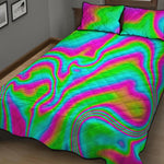 Abstract Psychedelic Trippy Print Quilt Bed Set