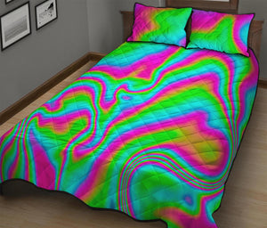 Abstract Psychedelic Trippy Print Quilt Bed Set