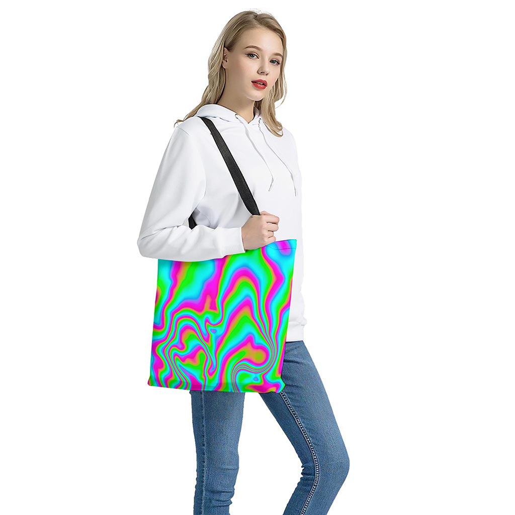 Abstract Psychedelic Trippy Print Tote Bag
