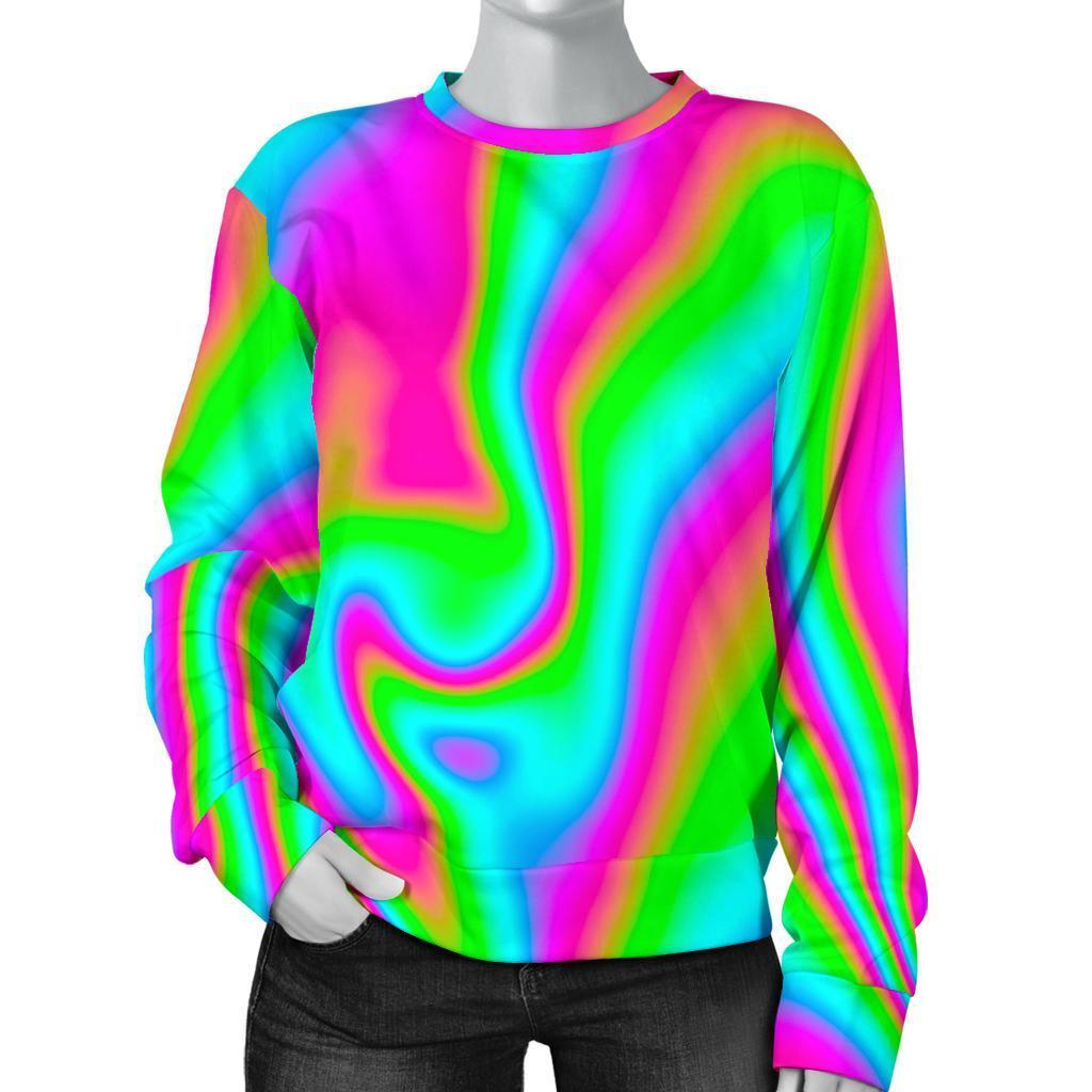Abstract Psychedelic Trippy Print Women's Crewneck Sweatshirt GearFrost