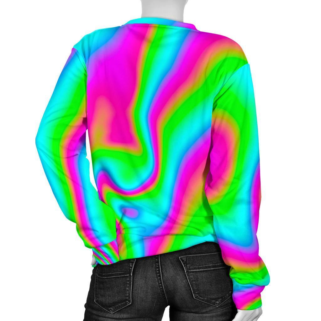 Abstract Psychedelic Trippy Print Women's Crewneck Sweatshirt GearFrost