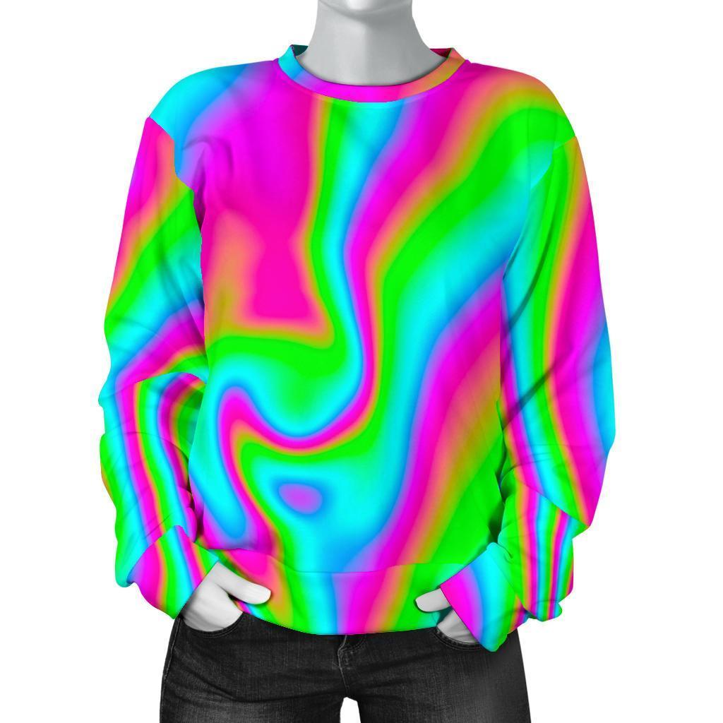Abstract Psychedelic Trippy Print Women's Crewneck Sweatshirt GearFrost