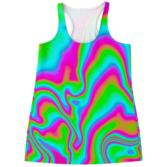 Abstract Psychedelic Trippy Print Women's Racerback Tank Top