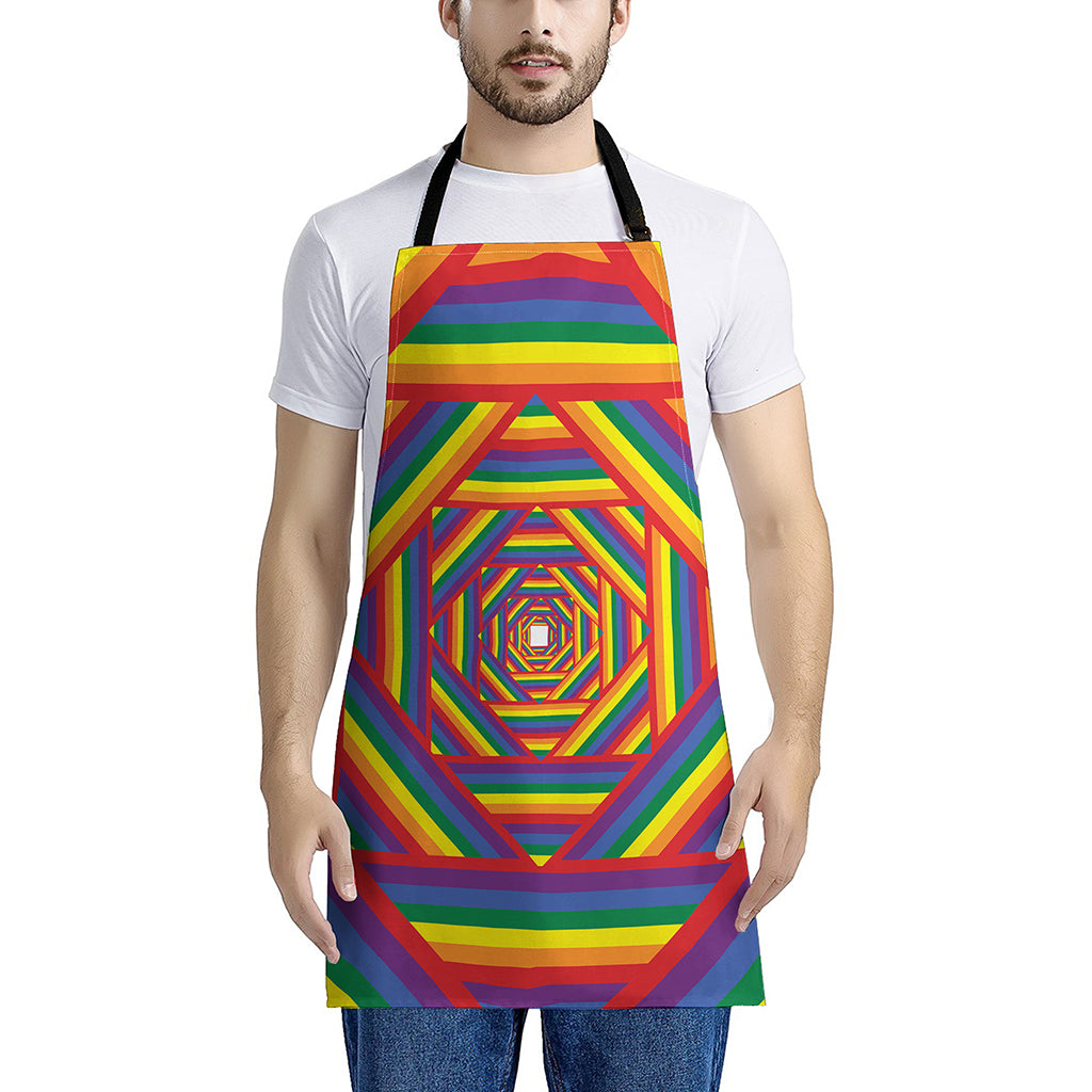 Abstract Rainbow LGBT Stripes Print Apron