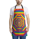 Abstract Rainbow LGBT Stripes Print Apron