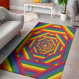 Abstract Rainbow LGBT Stripes Print Area Rug