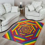 Abstract Rainbow LGBT Stripes Print Area Rug