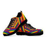 Abstract Rainbow LGBT Stripes Print Black Sneakers