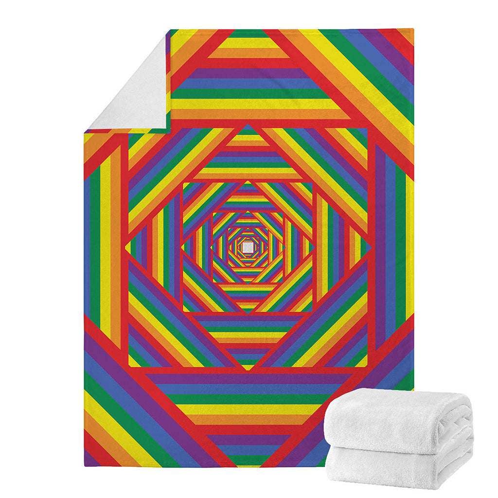 Abstract Rainbow LGBT Stripes Print Blanket