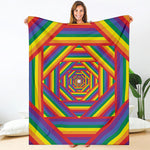 Abstract Rainbow LGBT Stripes Print Blanket