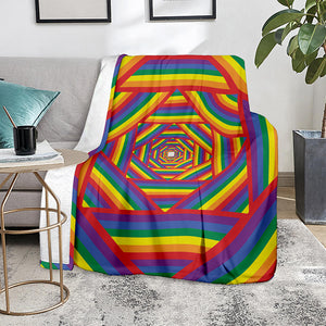 Abstract Rainbow LGBT Stripes Print Blanket