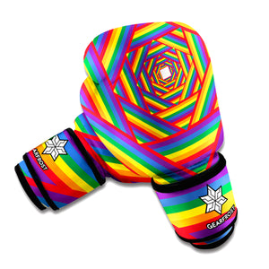 Abstract Rainbow LGBT Stripes Print Boxing Gloves