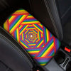 Abstract Rainbow LGBT Stripes Print Car Center Console Cover