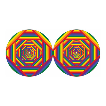 Abstract Rainbow LGBT Stripes Print Car Coasters