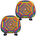 Abstract Rainbow LGBT Stripes Print Car Headrest Covers