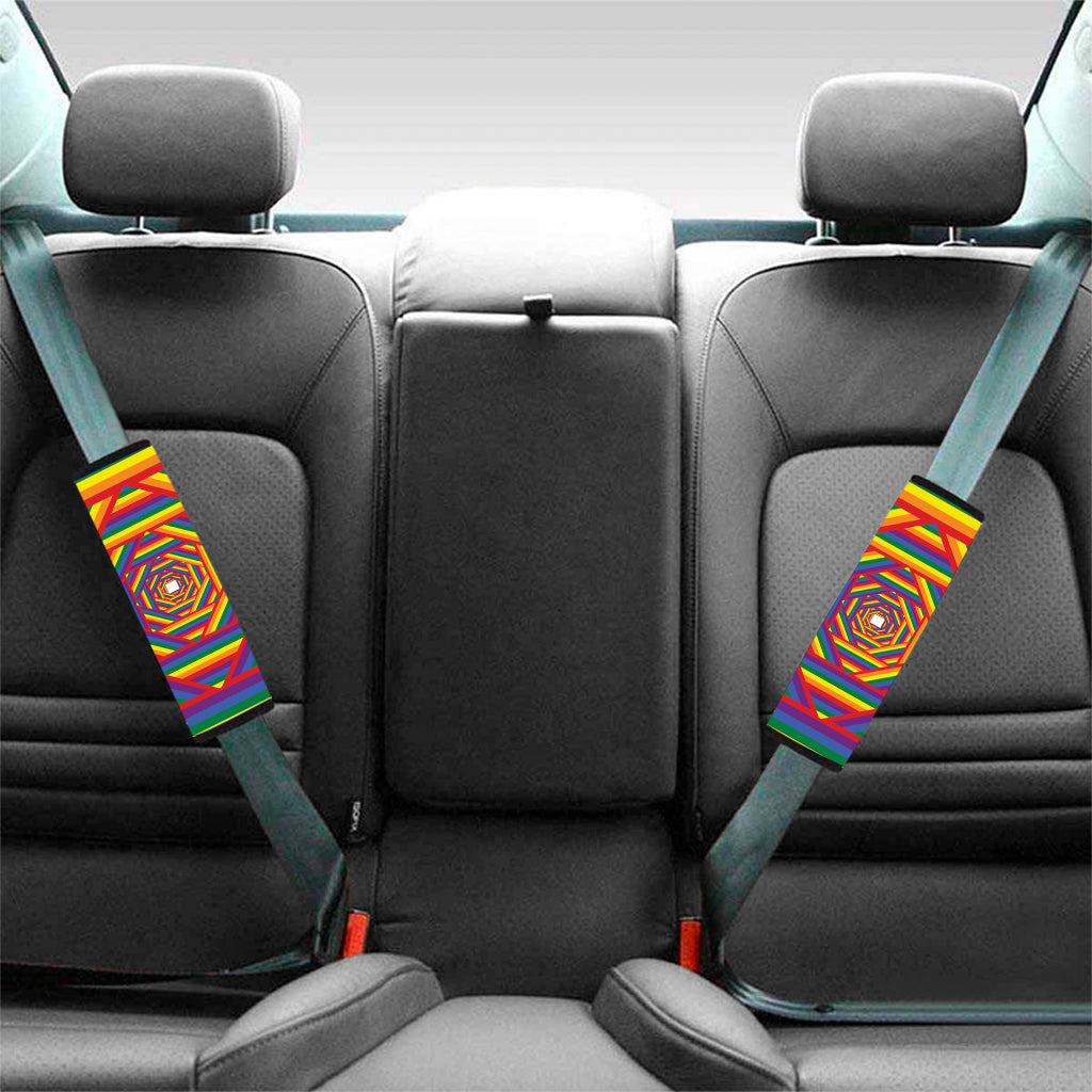 Abstract Rainbow LGBT Stripes Print Car Seat Belt Covers