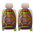 Abstract Rainbow LGBT Stripes Print Car Seat Organizers