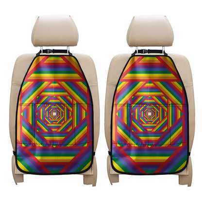 Abstract Rainbow LGBT Stripes Print Car Seat Organizers