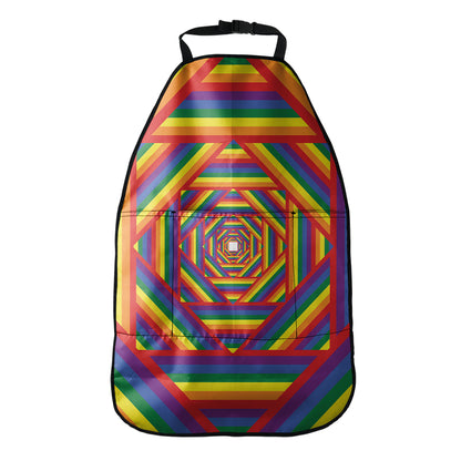 Abstract Rainbow LGBT Stripes Print Car Seat Organizers