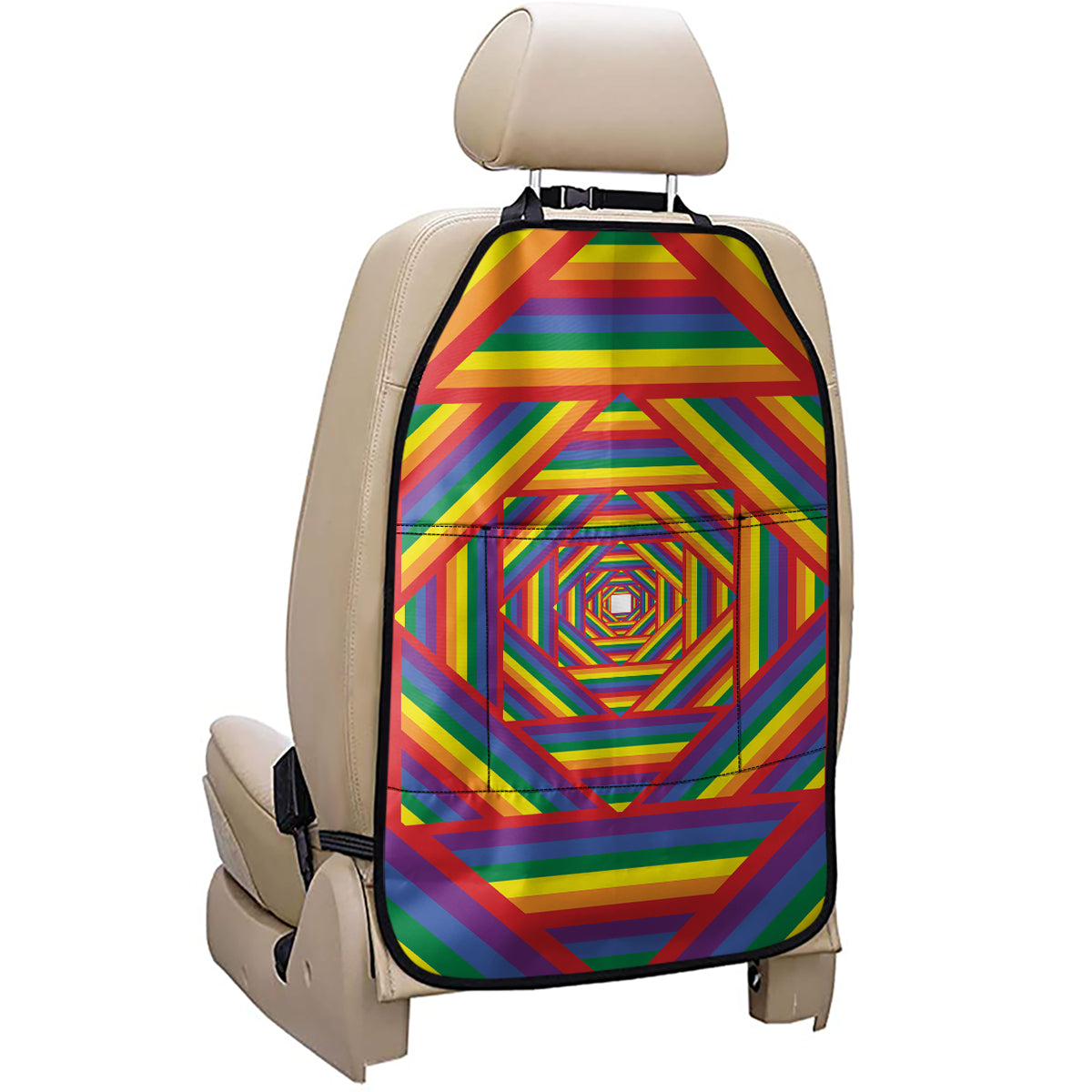 Abstract Rainbow LGBT Stripes Print Car Seat Organizers