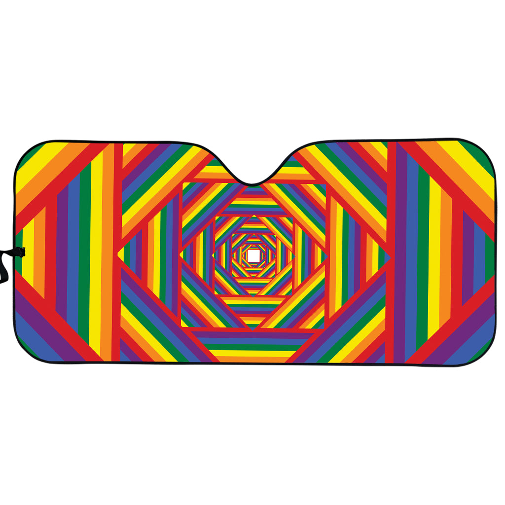 Abstract Rainbow LGBT Stripes Print Car Sun Shade