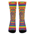 Abstract Rainbow LGBT Stripes Print Crew Socks