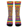 Abstract Rainbow LGBT Stripes Print Crew Socks