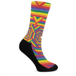 Abstract Rainbow LGBT Stripes Print Crew Socks