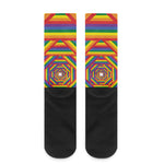 Abstract Rainbow LGBT Stripes Print Crew Socks