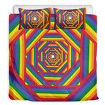 Abstract Rainbow LGBT Stripes Print Duvet Cover Bedding Set