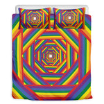 Abstract Rainbow LGBT Stripes Print Duvet Cover Bedding Set