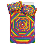 Abstract Rainbow LGBT Stripes Print Duvet Cover Bedding Set