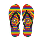 Abstract Rainbow LGBT Stripes Print Flip Flops